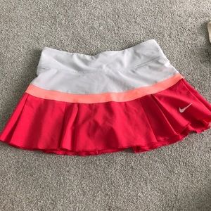 pink/peach & grey tennis skirt- nike dri-fit